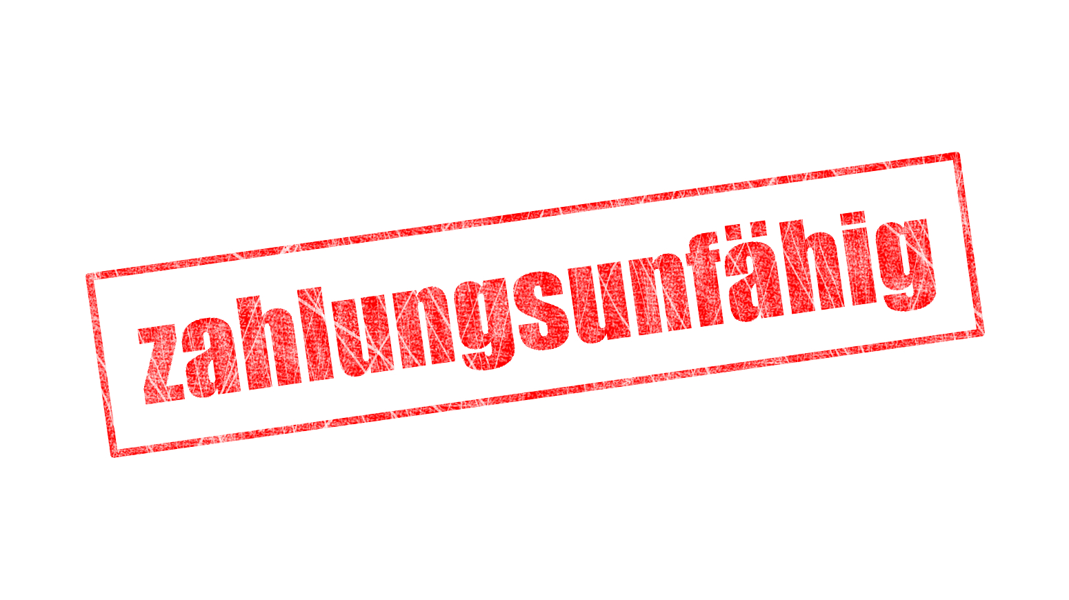Roter Stempelaufdruck mit dem Wort "zahlungsunfähig".